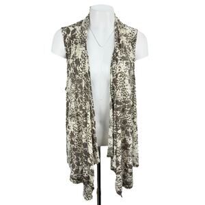 CHICO'S Easywear Sleeveless Waterfall Cover Up Sz XL Leaf Print